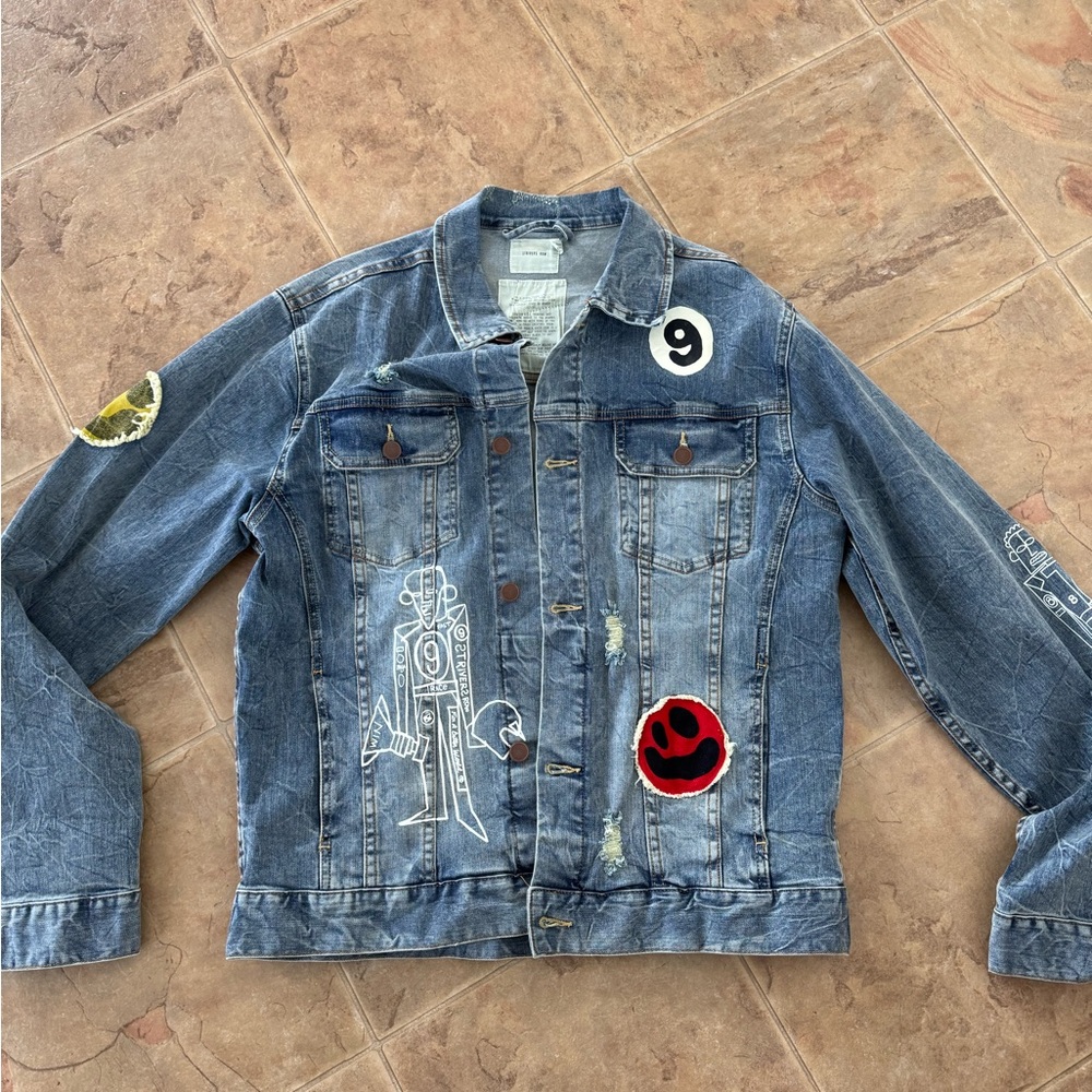 Strivers Row Denim Jacket with Patches and graphics